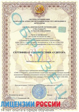 Образец сертификата соответствия аудитора Отрадный Сертификат ISO 13485